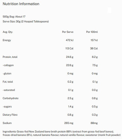 Mitchell's Bone Broth Banana Protein Powder 500g