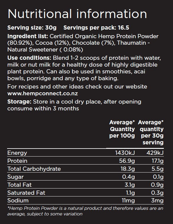 Hemp Connect Protein Powder 500g