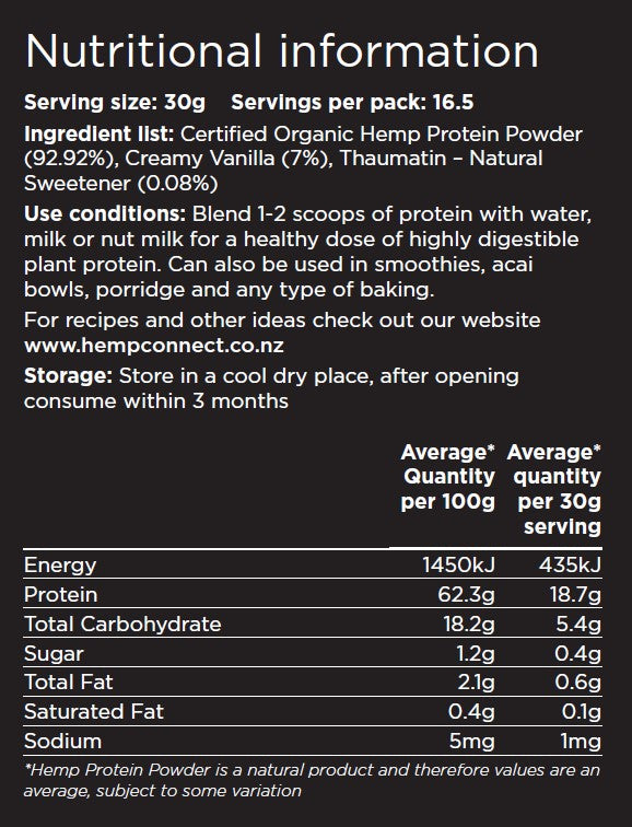 Hemp Connect Protein Powder 500g